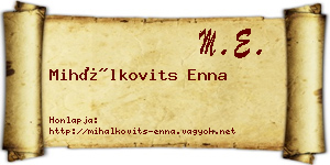 Mihálkovits Enna névjegykártya